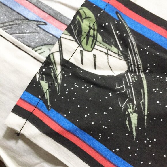 Vintage 1999 Star Wars Twin Sheet Set – N-1 Naboo Starfighter + Pillowcase NOS - Picture 2 of 9